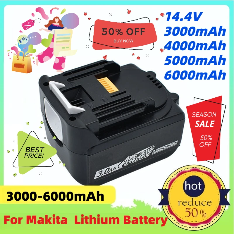 

3000-6000mAh for Makita 14.4V Lithium - ion Rechargeable Battery Wireless Drill Power Tools