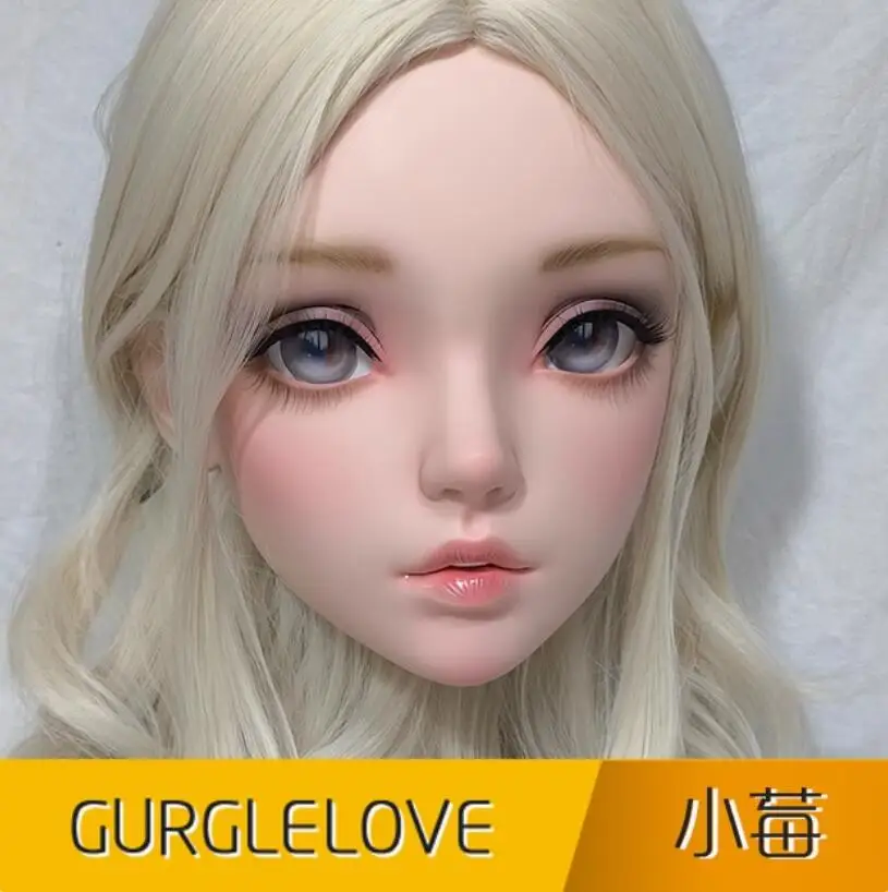 

(MEI)Female Girl Resin Half Head Kigurumi BJD Eyes Crossdress Cosplay Japanese Lolita Doll Mask