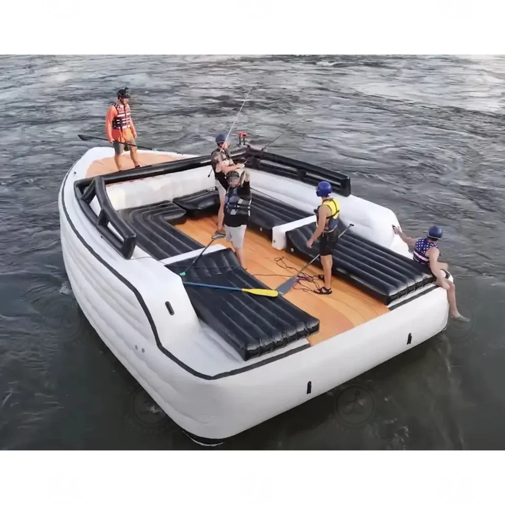Good Items Lake River Inflatable Boat Floating Platform Inflatable Fishing Boat Yacht
