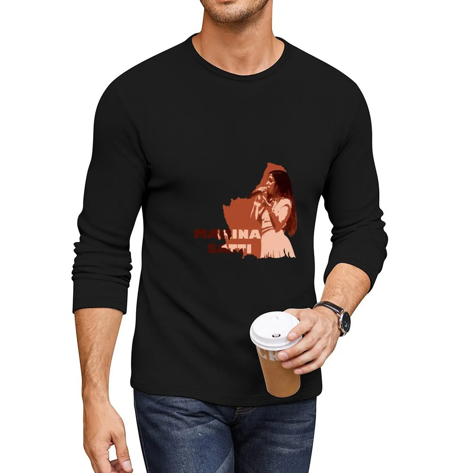 marina satti is a singer Long T-Shirt graphic t shirt Men's cotton t-shirt