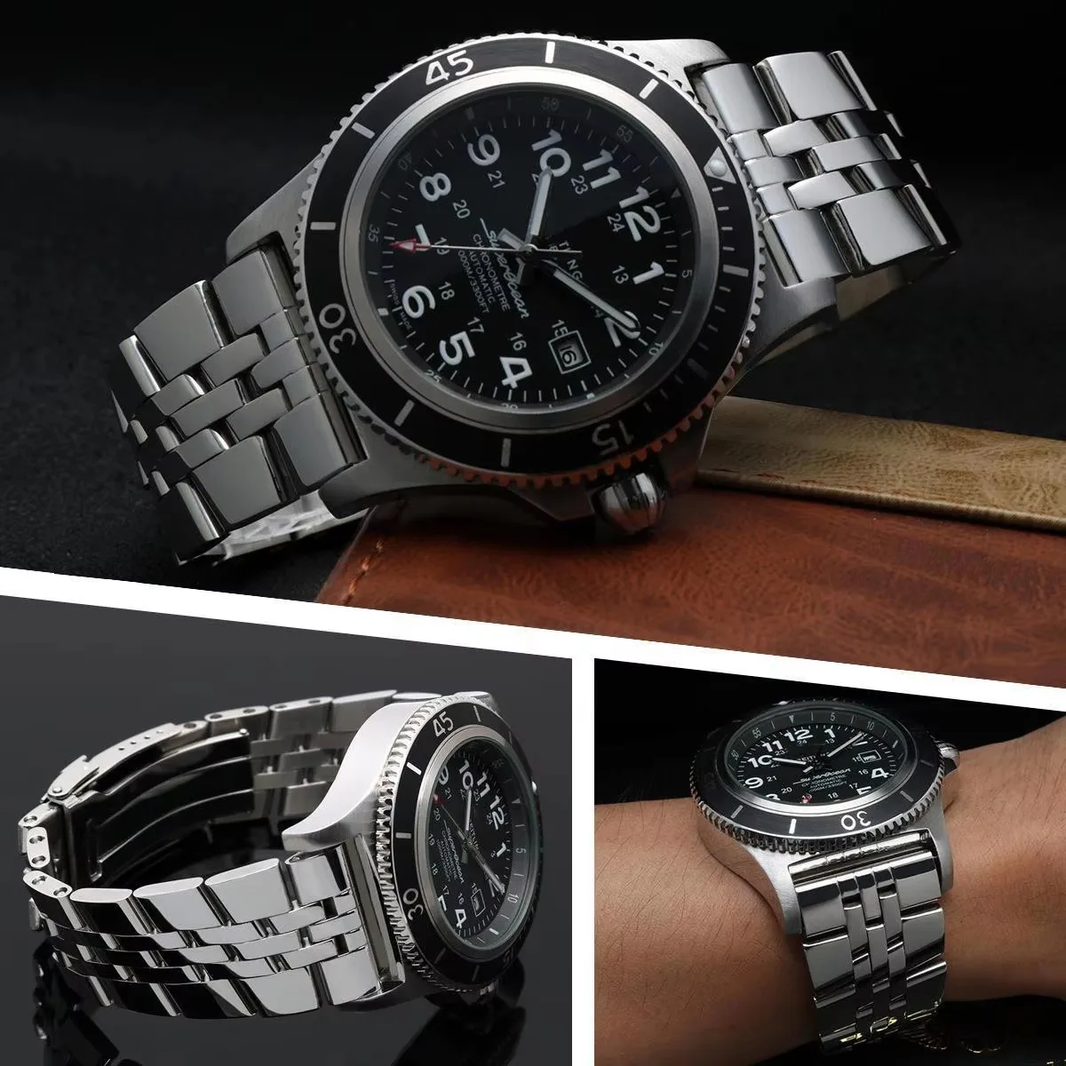 Stainless Steel Watchband 20mm 22mm 24mm Bracelet For Breitling Watch For AVENGER NAVITIMER SUPEROCEAN Watch straps
