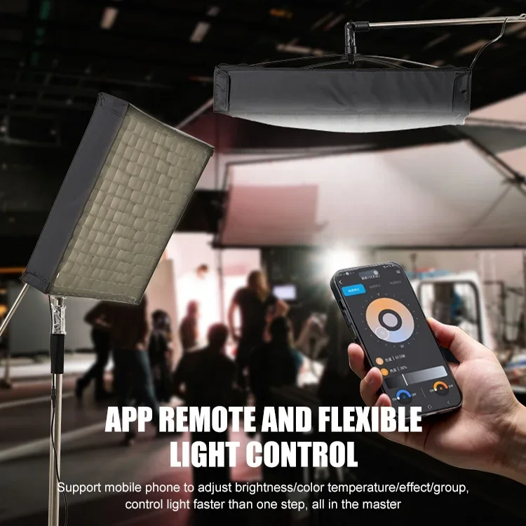 ZSYB JB-10 Bi-color LED Light Flexible Square Rollable Cloth Video Light APP Control 2700k-6500k 150w Professional Studio Lamp