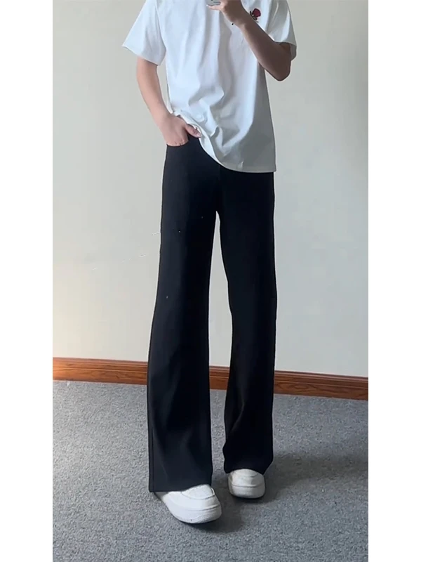 

Мужские летние тонкие прямые повседневные брюки Cleanfit Cool Sensation Ice Silk в американском стиле High Street, слегка расклешенные, в западном стиле