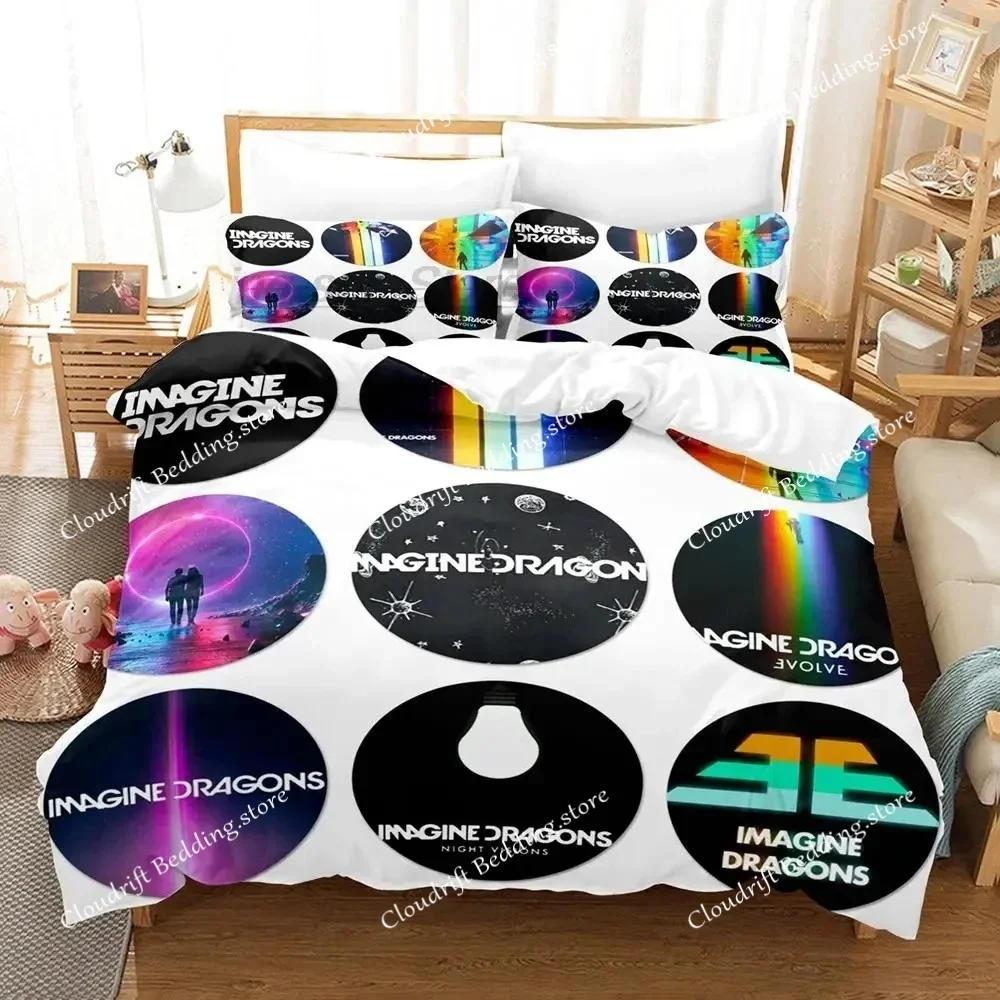 2024 Imagine Dragons Single Double 3D Printed Bedding Set for Boys Bedroom Queen King Size Quilt Cover Pillowcase