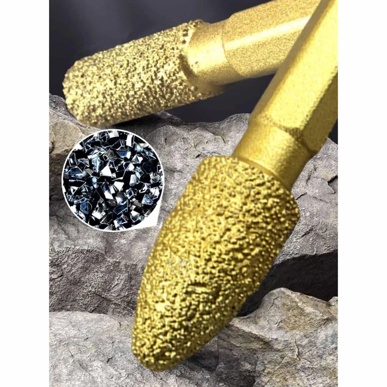 7x Diamond Grinding Bit Grinding Burrs Professional Replaces Studio Hexagonal Shank for Glaze Quartz Glass Ceramic Porcelain