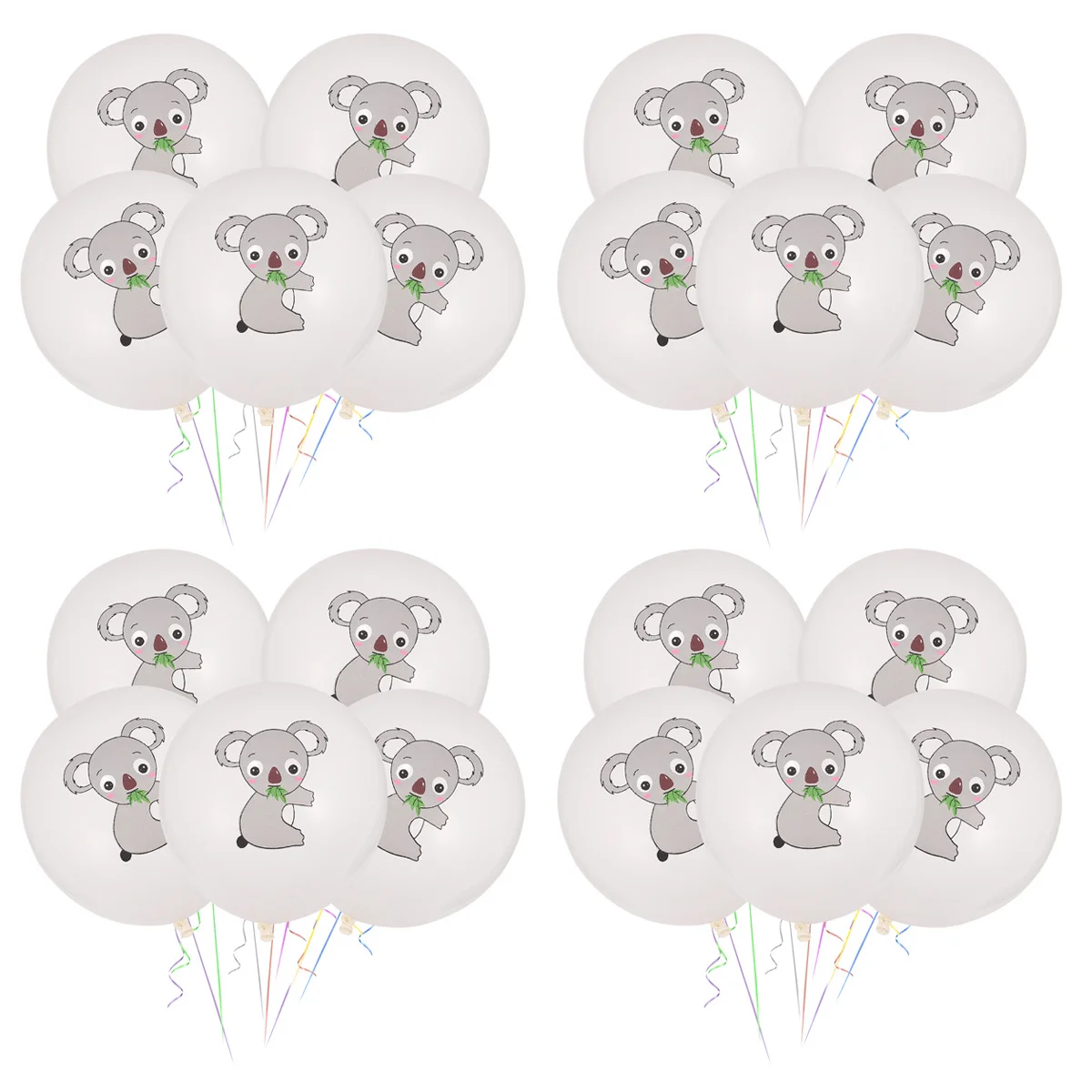 

20Pcs Koala Animal Balloons Natural Latex Thick Jungle Animals Balloon Decoration Birthday Party Forest Theme Balloons Bouquet