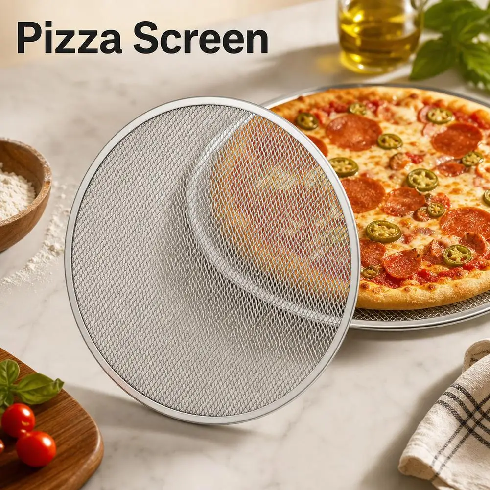 Professional Pizza Screen Mesh Baking Pan Thickened Aluminum Tray for Commercial Ovens Bakery Home Kitchen Durable