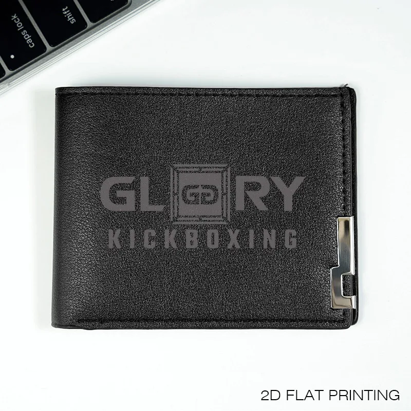 GLORY KICKBOXING محفظة من جلد البولي يوريثان الفاخر بتصميم بسيط وخفيف الوزن ومتين على طراز الأعمال للرجال