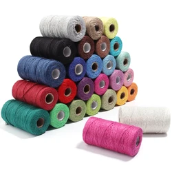 2mm Three strands Colorful Natural Vintage Jute Rope Cord String Twine Burlap Ribbon For Gift Wrap DIY Wedding Party Decoration