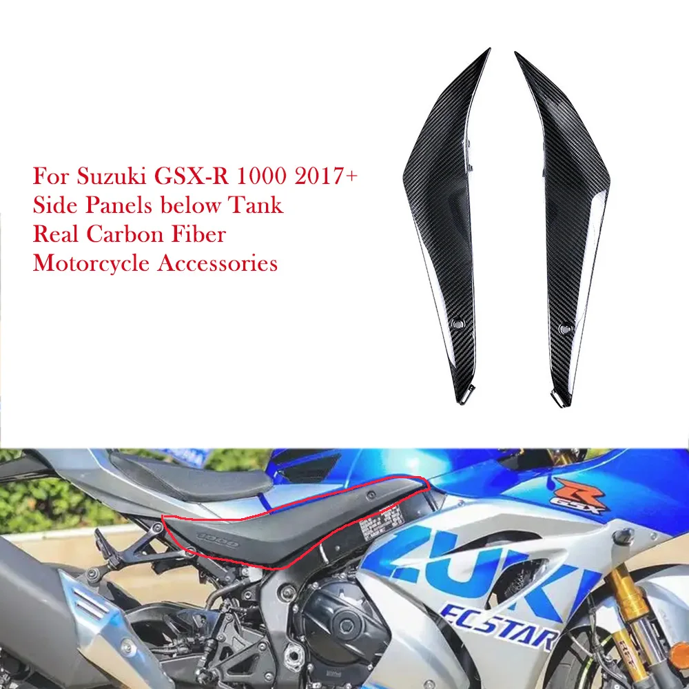 

For Suzuki GSX-R GSXR 1000 2017 2019 2020 2021 2022 2023 2024 Real Carbon Fiber Tank Side Panels Fairing Motorcycle Accessories