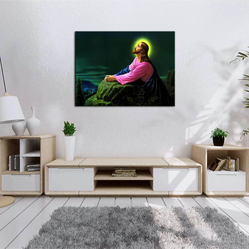 Jesus Praying in the Garden Christian Canvas Painting Wall Art For Home Decoration Drop shipping