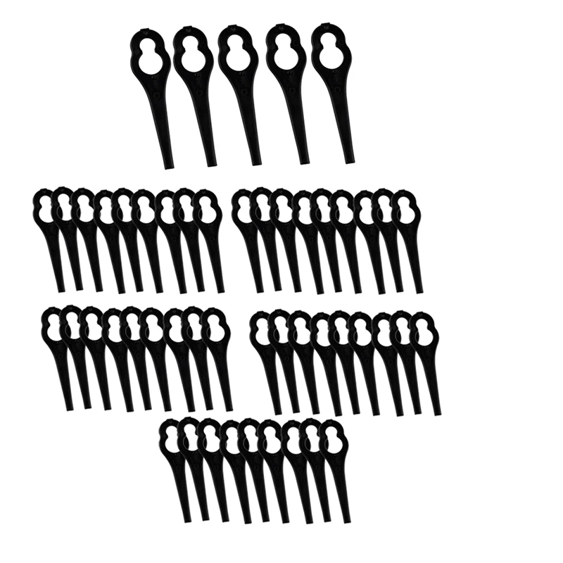 Coupe-bordure en plastique pour tondeuse à gazon de jardin, 50 pièces, lame de rechange, lame de coupe, outils de jardin, installation facile