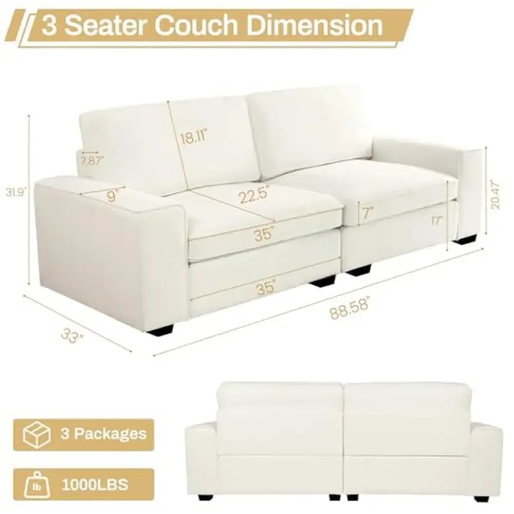 Modern Plush Chenille Loveseat Sofa & Couch 88.58