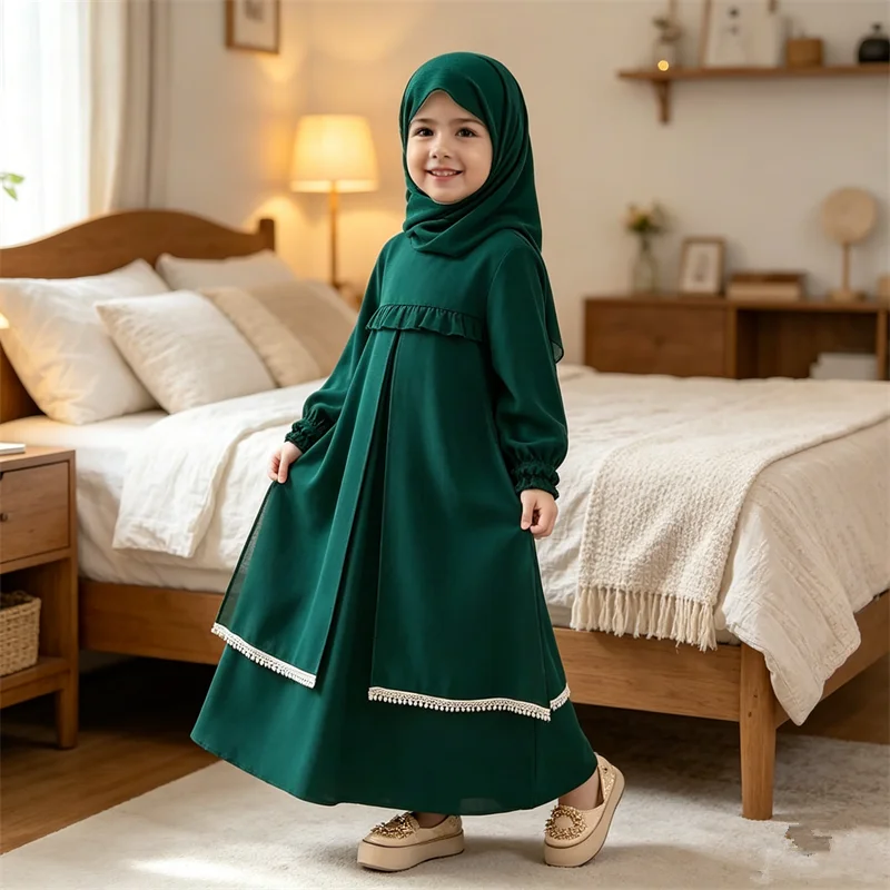 Vestido Muçulmano para Meninas, Roupas de Oração Islâmicas, Hijab, Abaya, Khimar, Jalabiya, Vestidos de Oração, Niqab, Kaftan, Lenço, Robe, Djellaba, 