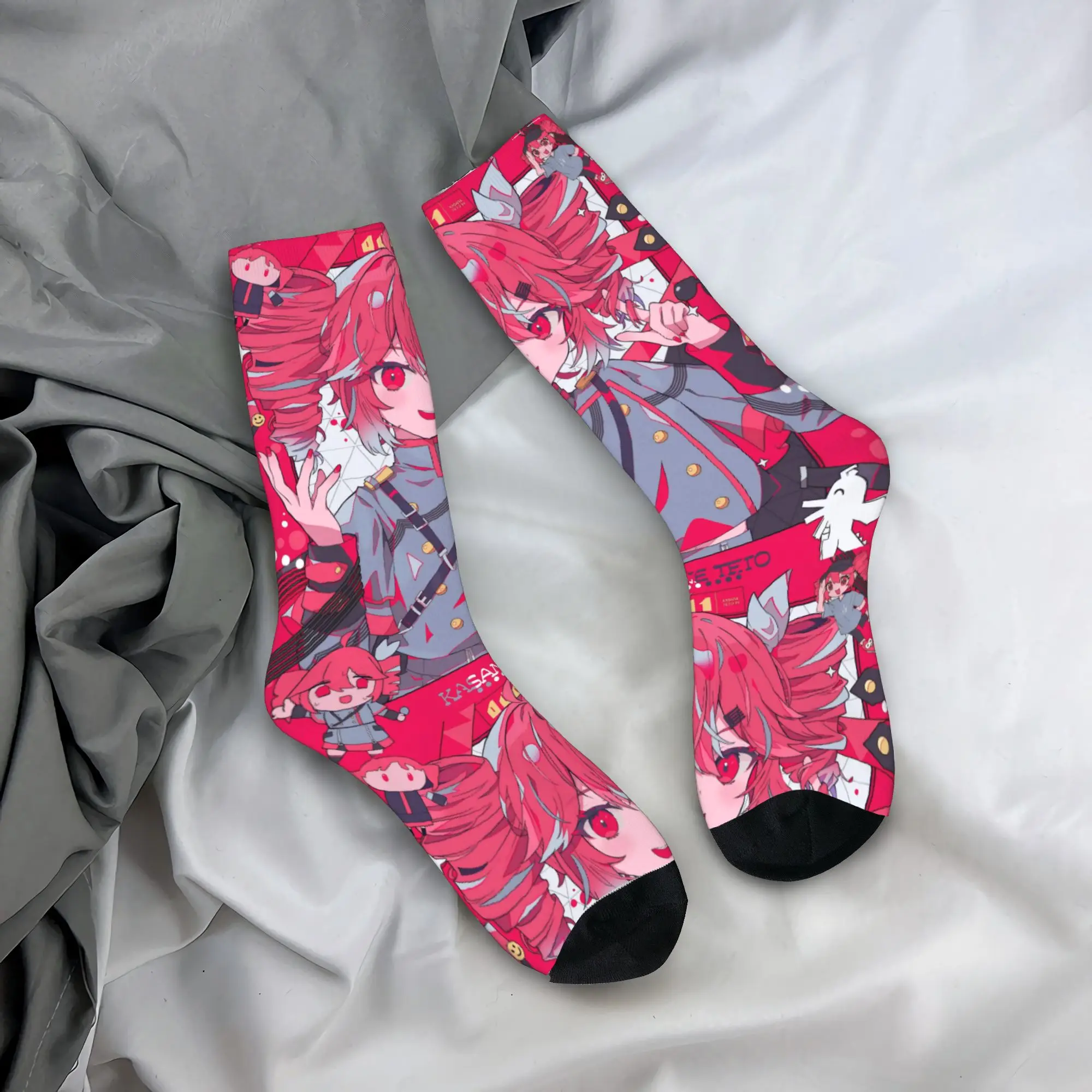 جوارب هيب هوب كاسان تيتو الرياضية الكرتونية Vtuber البوليستر طاقم الجوارب للنساء والرجال امتصاص العرق