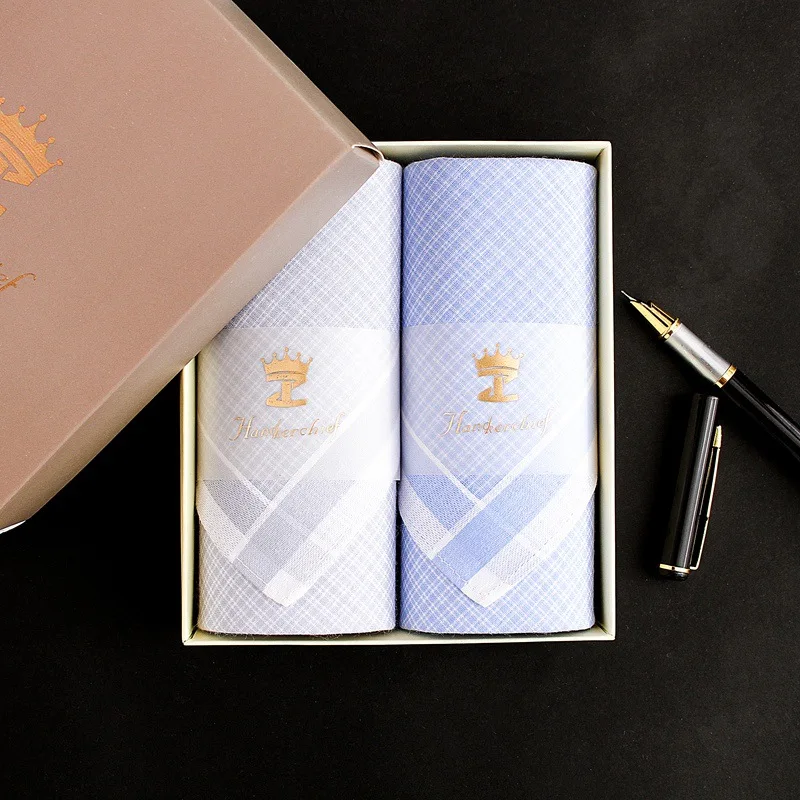 100% Cotton Absorbent Sweat Wipe Handkerchief Eco-Friendly Print Soft Premium Vintage Hanky Men & Women Gift Box