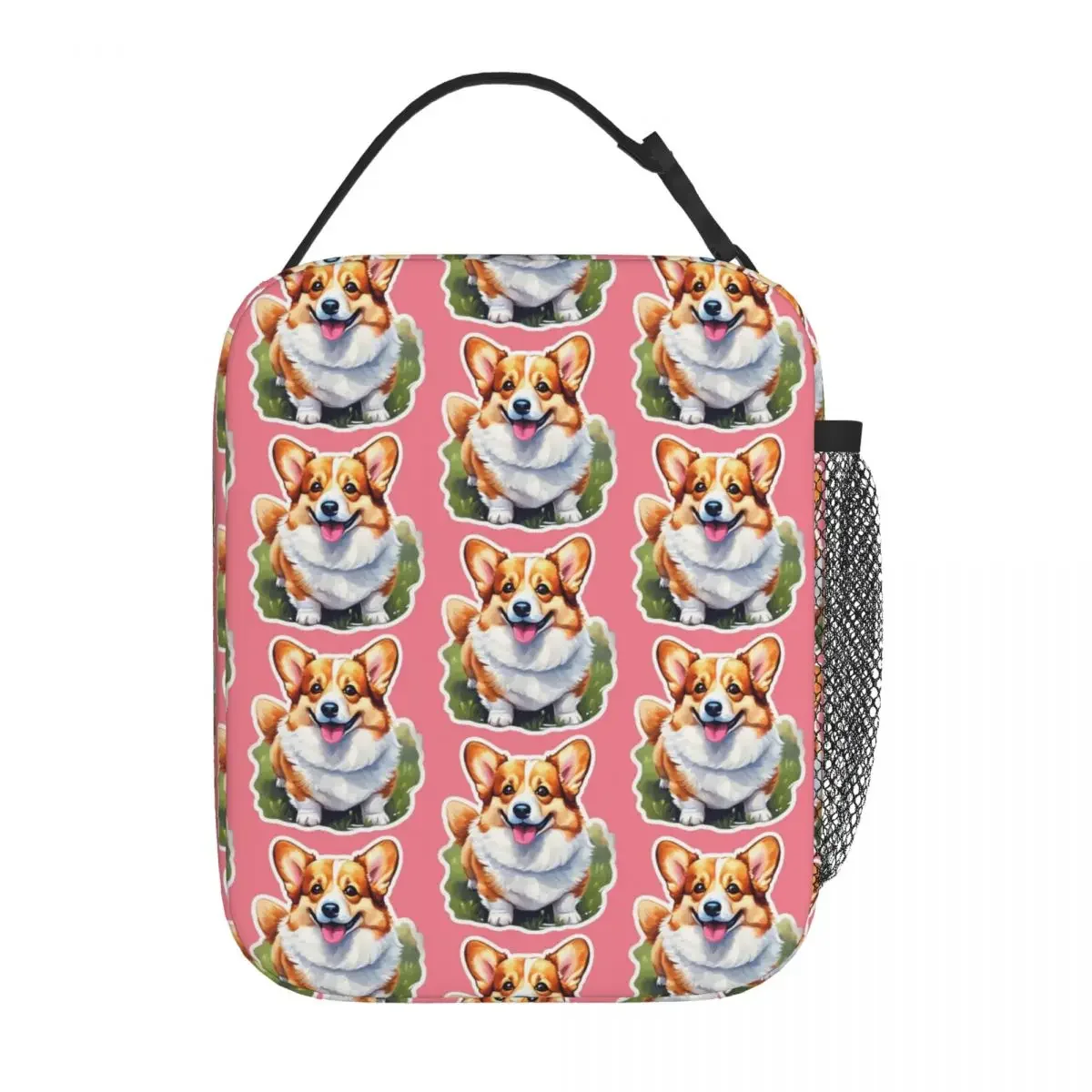 Corgi Watercolor Insulated Lunch Bag for Women Kids Portable Food Boxes Thermal Lunch Box Tote