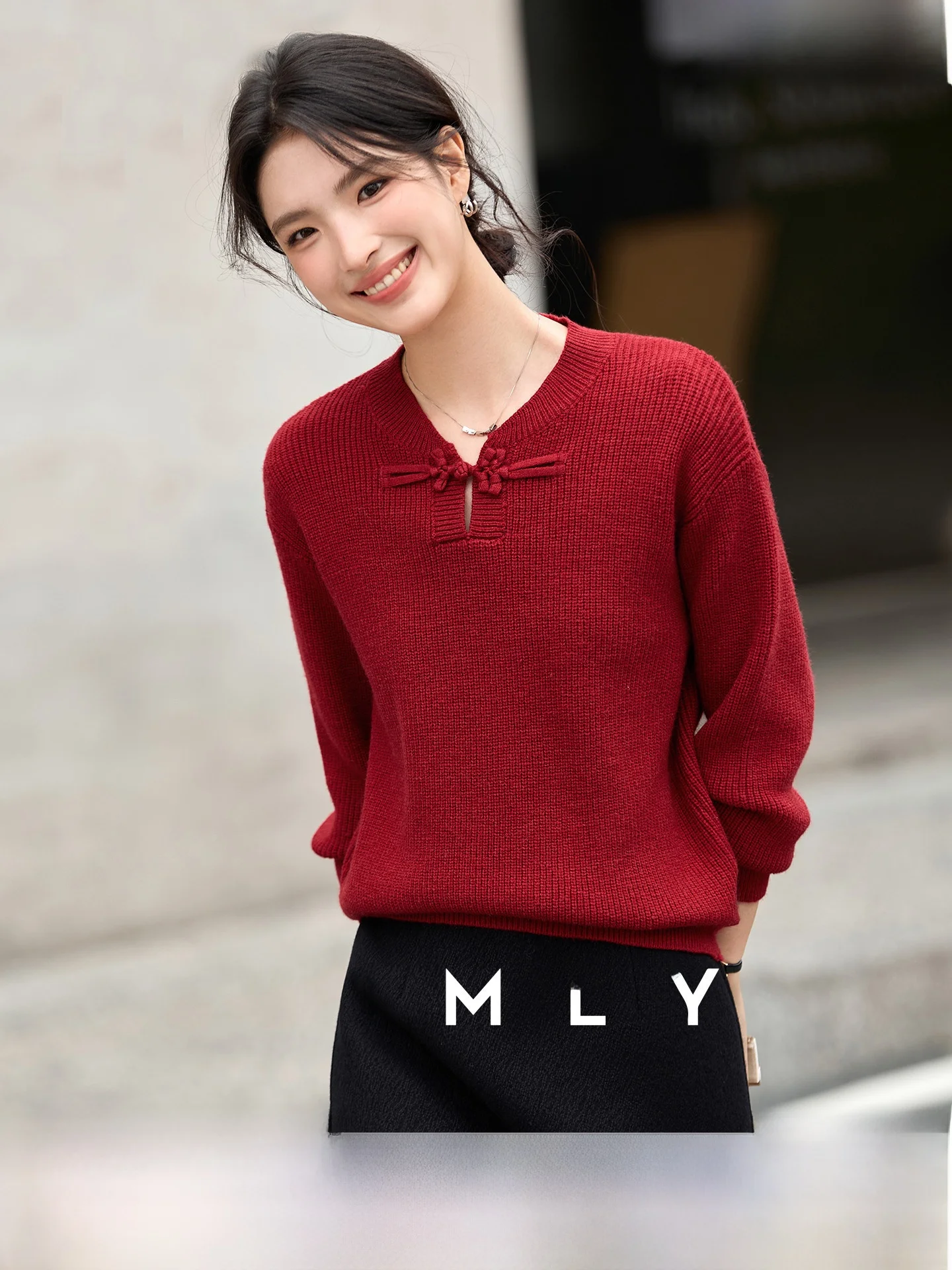 

Ele Chinese Sle Stand Collar Long Sve Women's Knitwear Casual Sle Polyester Fiber Soft And Comfortable for Autumn