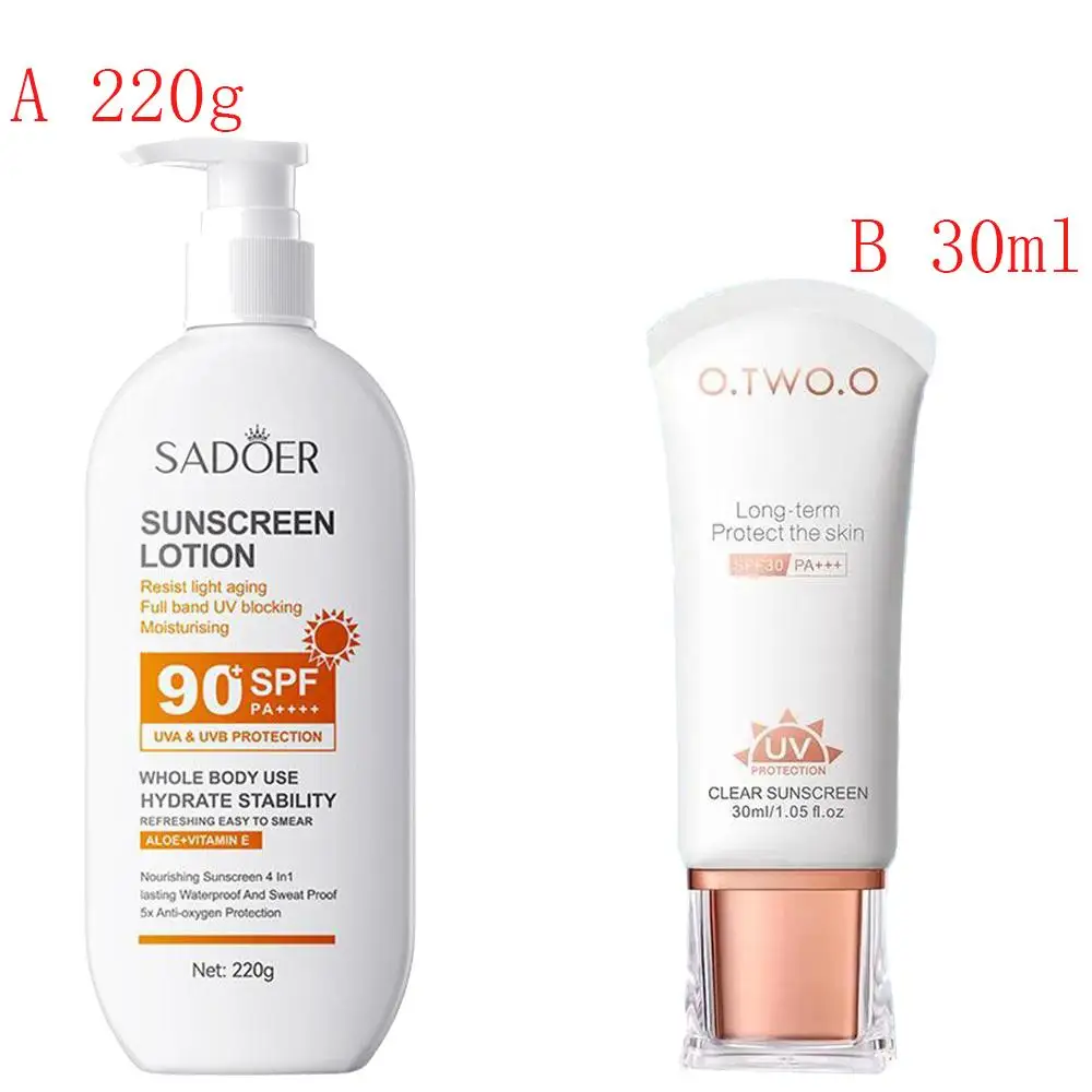 Facial Body Protection Cream SPF 90 Sunblock Whitening Sunscreen Anti Sun Cream Skin Protective 220ml/30 UV Resistance Skin Care