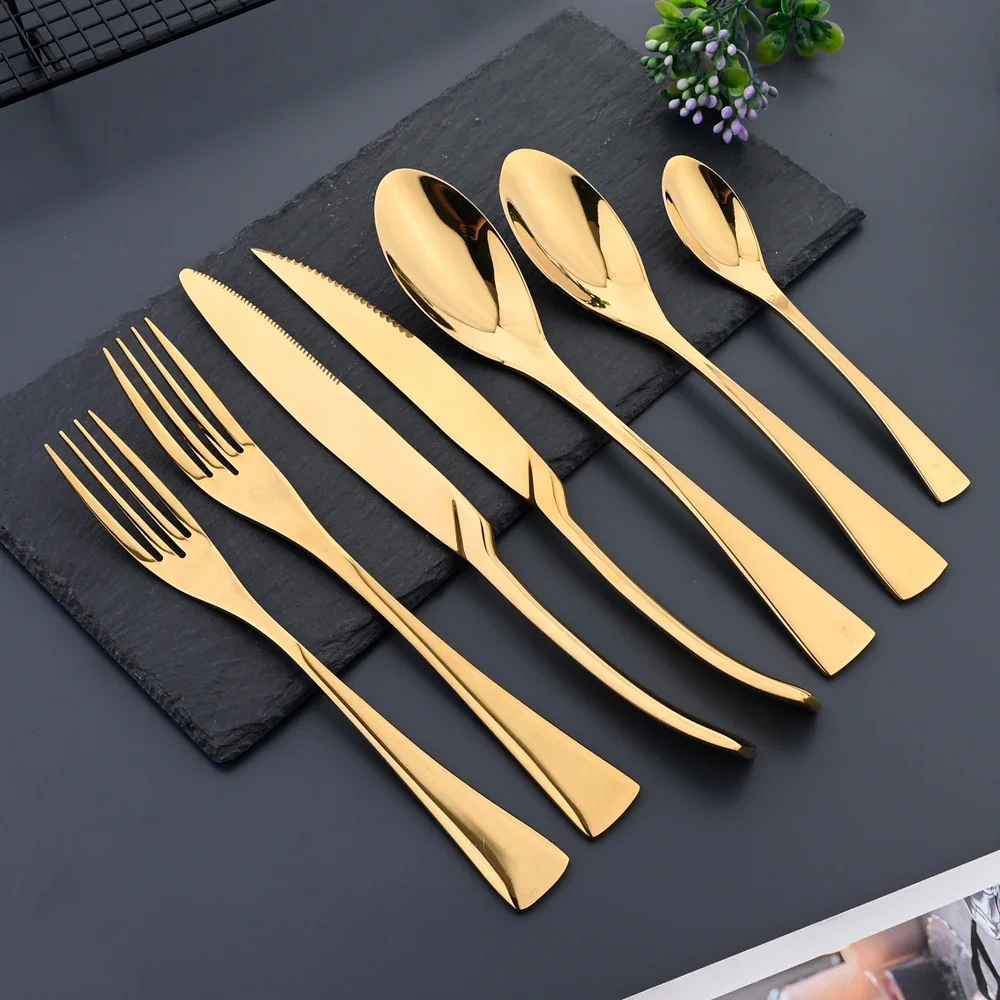 6Pcs Silver Separate Dinnerware Set Knife Fork Spoon Flatware 304 Stainless Steel Tableware Silverware Kitchen Dinner Cutlery