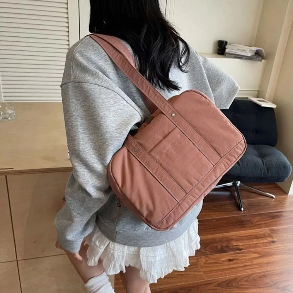 

Fashionable Korean Style Women Shoulder Bag Large Capacity Solid Color Casual Underarm Bag Handbag Simple Tote Bag Outdoor