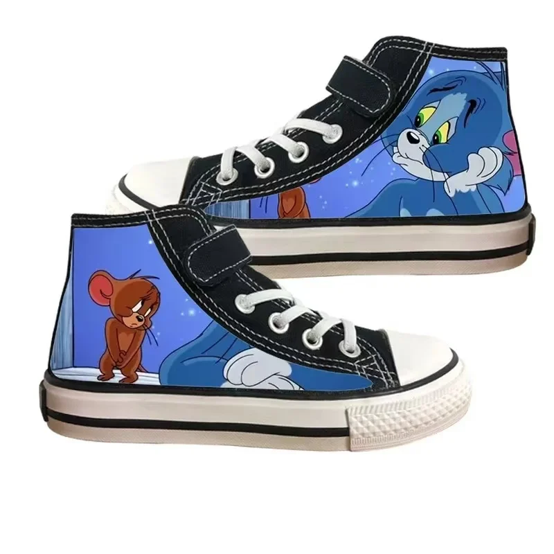 Tom And Jerry Cat and Mouse real photo new drop shipping Girls' Small Fashion Children's Cartoon kids child skate causel shoes