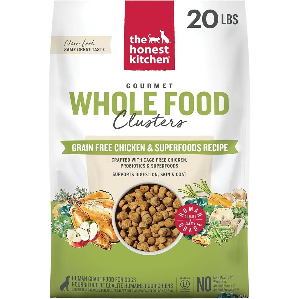

Сухой корм для собак Human Grade Whole Food Clusters - беззерновой, с курицей, 20 фунтов (9 кг)