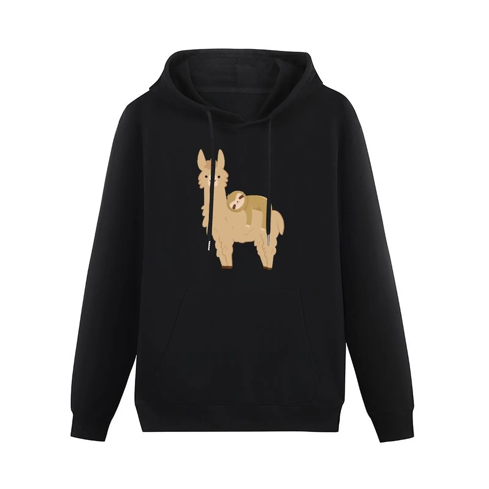 Adorable Sloth Relaxing on a Llama Funny Llama Sloth Pullover Hoodie men clothing mens clothes winter clothes man hoodie