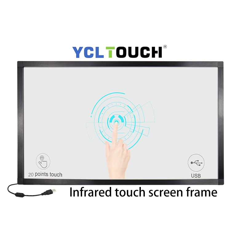 YCLTOUCH 적외선 터치 디스플레이 프레임, 공장 직접 USB 플러그 앤 플레이, 55 인치