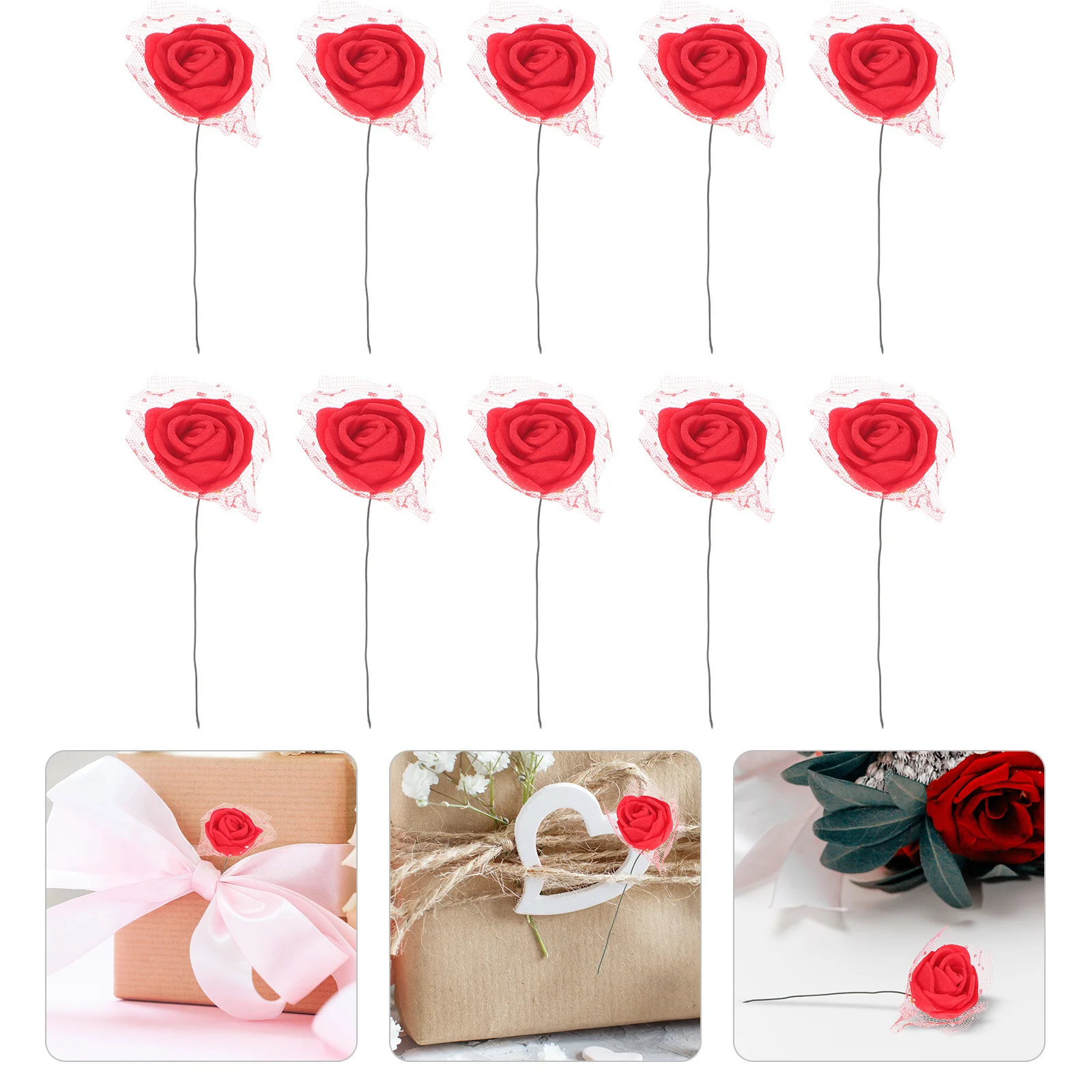 

144pcs ```Json { " ": " Foam Rose Heads With Stem Realistic Artificial Flowers For Diy Wedding Decor Party Centerpieces