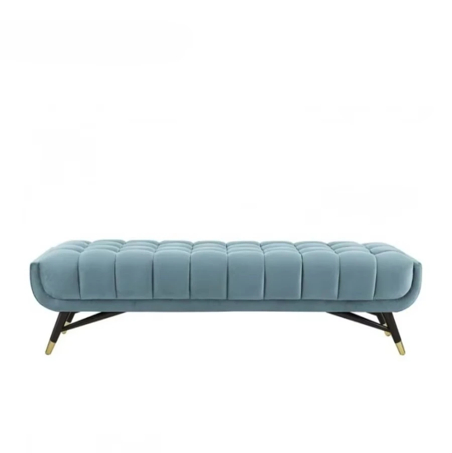 Velvet Extra Long Bench Footstool Modern Bedroom Living Room