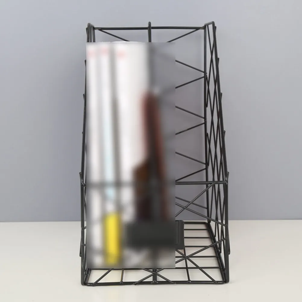 

Органайзер для документов и файлов, 1 шт., черный, в скандинавском стиле, из кованого железа, настольный, для офиса, учебы, бумаг, журналов