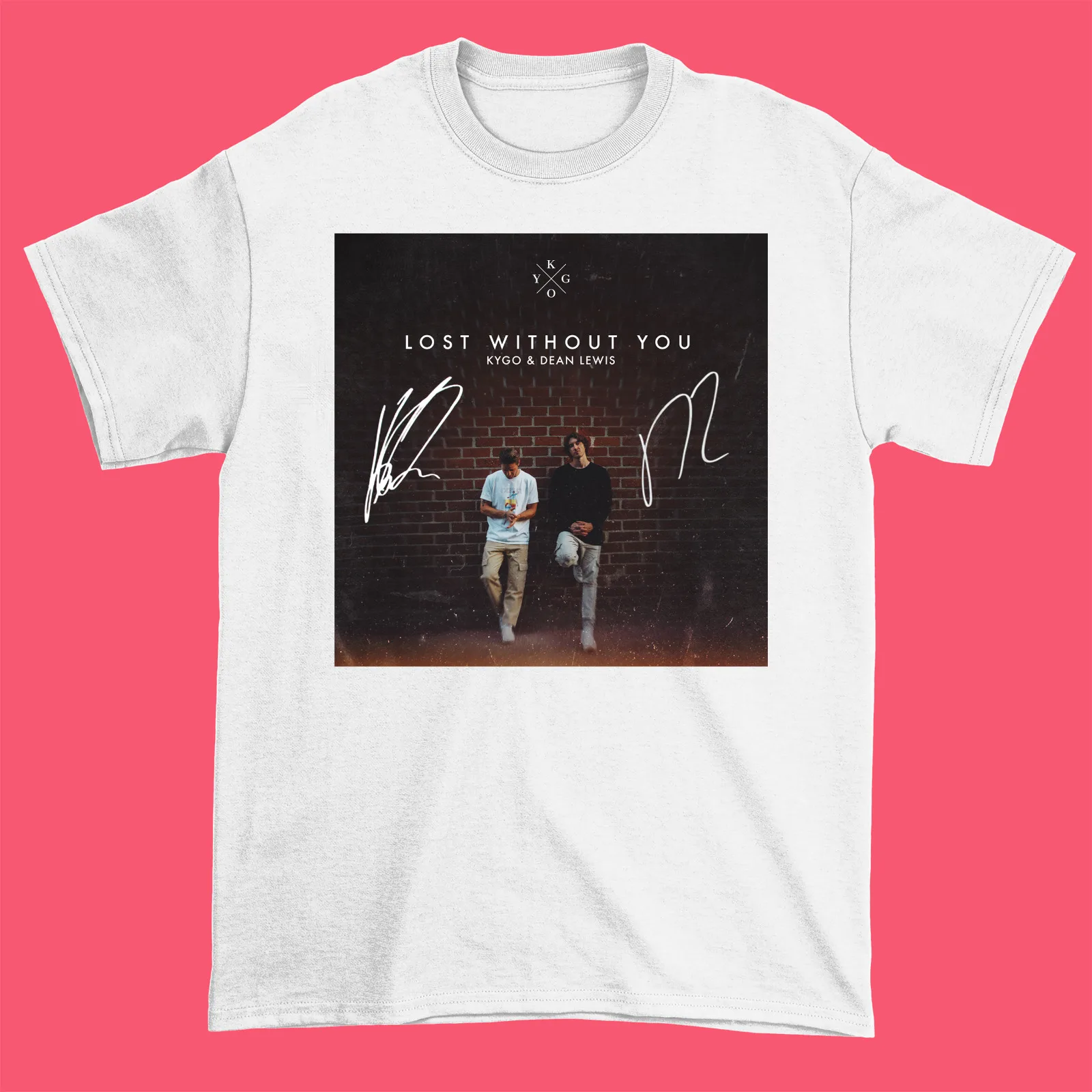 Рубашка из тяжелого хлопка с длинными рукавами KYGO и Дин Льюис потерялись без вас, белая, полный размер HH946