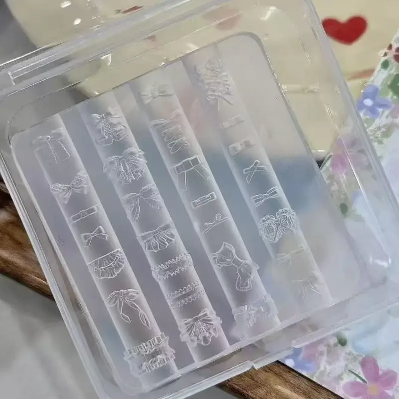 الكرتون 3D سيليكون مسمار العفن DIY القوس تصميم شفافة مسمار قالب مانيكير تصميم أداة مسمار الفن زينة