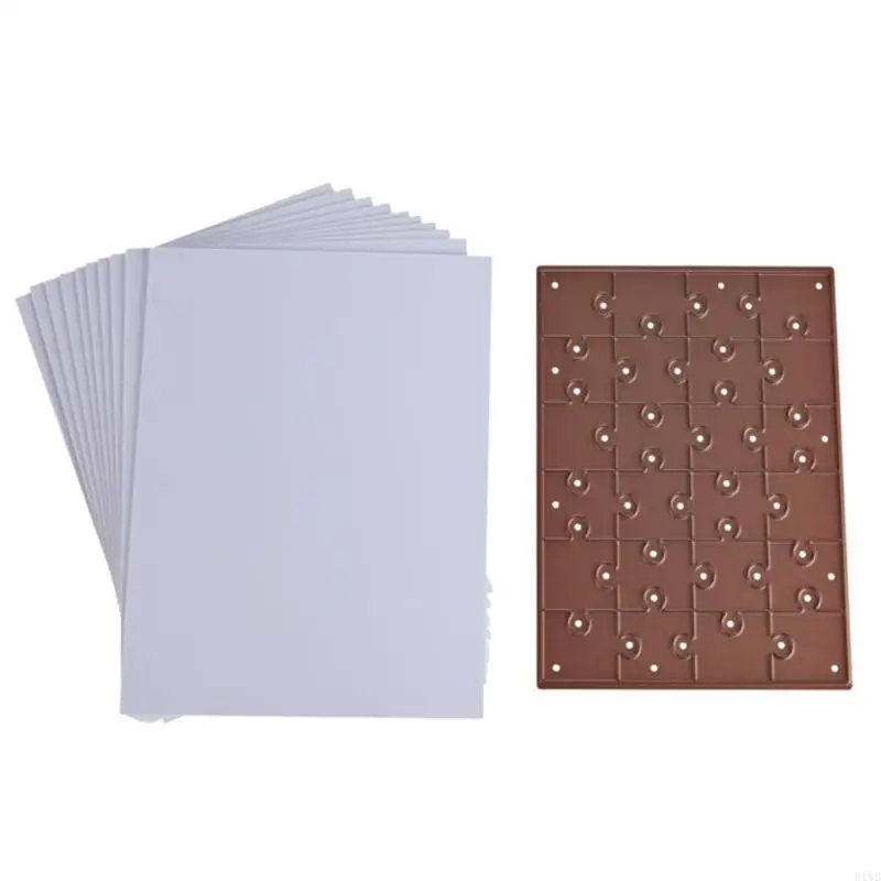 R1WB Puzzle Metal Cutting Dies Stensil Diy Scrapbooking Album Kartu Kertas Template Cetakan Dekorasi Kerajinan