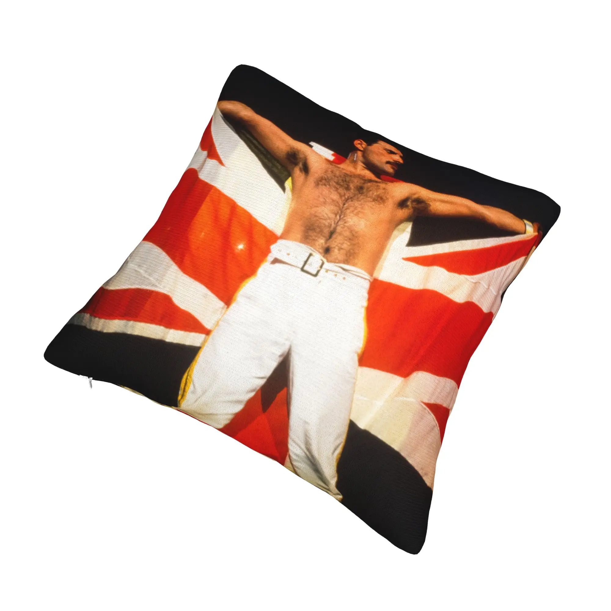 Freddie Mercury Throw Pillow for Sofa  Luxury Cushion Cover Square Pillowcase
