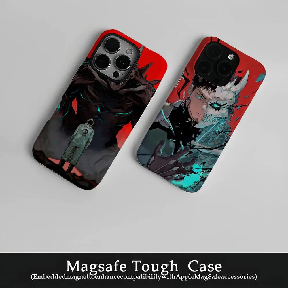 

K-Kaiju No.8 Phone Case Film Korean INS for iPhone 16 15 14 13 12 11 Pro Max Plus Luxury Magnetic Double-layer Cover