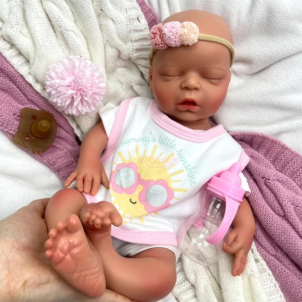 

45-сантиметровая кукла-реборн девочка с открытым ртом, полностью из силикона, с реалистичной кожей и венами, как новорожденный, утяжеленная, для эмоционального исцеления