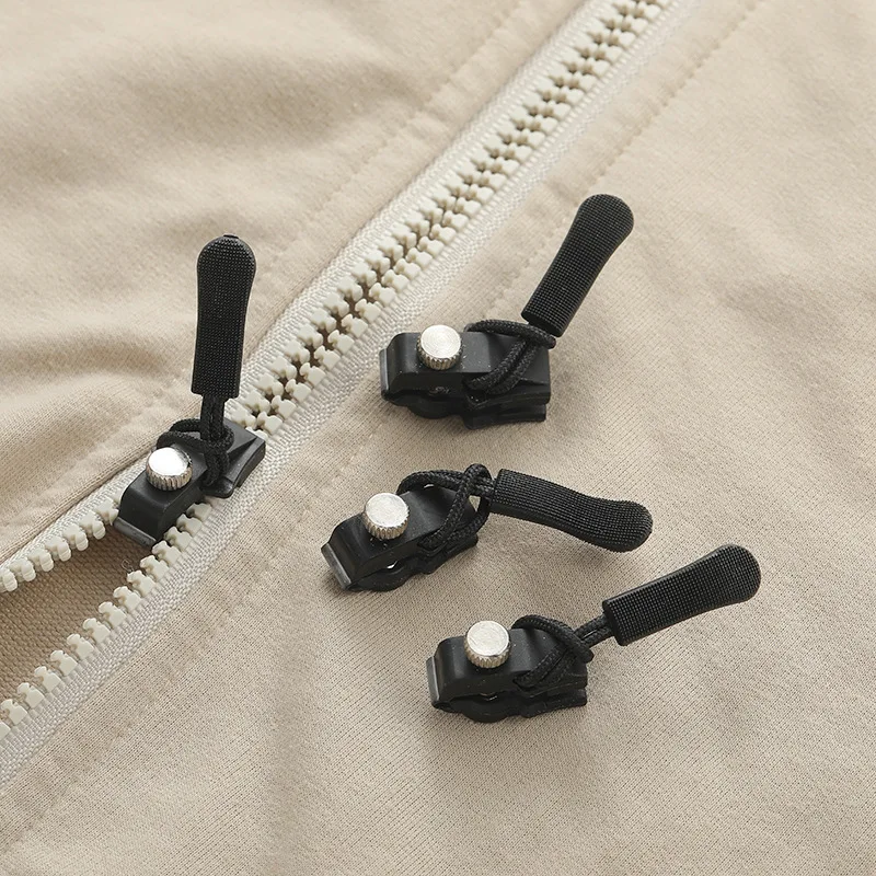 1-5pcs Detachable Zippers Pull Replacement Zipper Puller Lever Locks for Down Jacket Dress Luggage Metal Zipper Heads Repair Kit