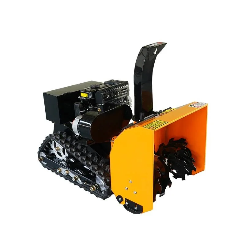 Remote control crawler snow removal machine Road snow thrower High horsepower snow clearing machine Intelligent crawler