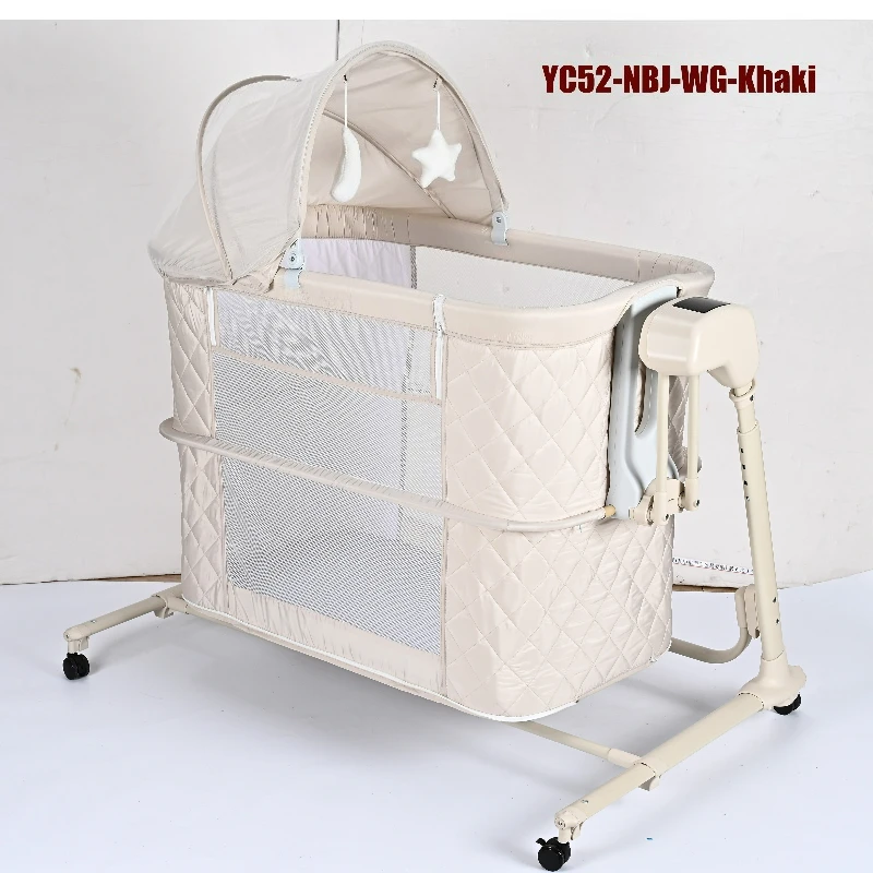 Electric Baby Crib Multi-functional and Adjustable Cribs and Bassinets Can connect via Bluetooth Comfortable Baby Bed Baby Furniture