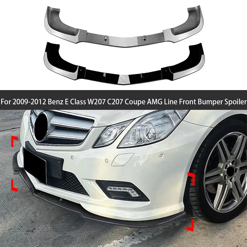 For 2009-2012 Mercedes Benz E class Coupe C207 W207 AMG E300 E350 E500 Front Bumper Lip Splitter Spoiler Diffuser Body Kits