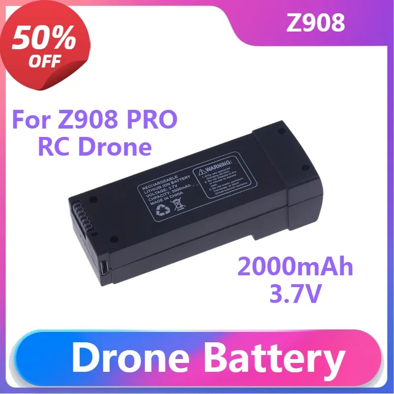 

Z908 Battery for Z908 PRO RC Drone Spare Parts 3.7V 2000MAh Lipo Drone Battery