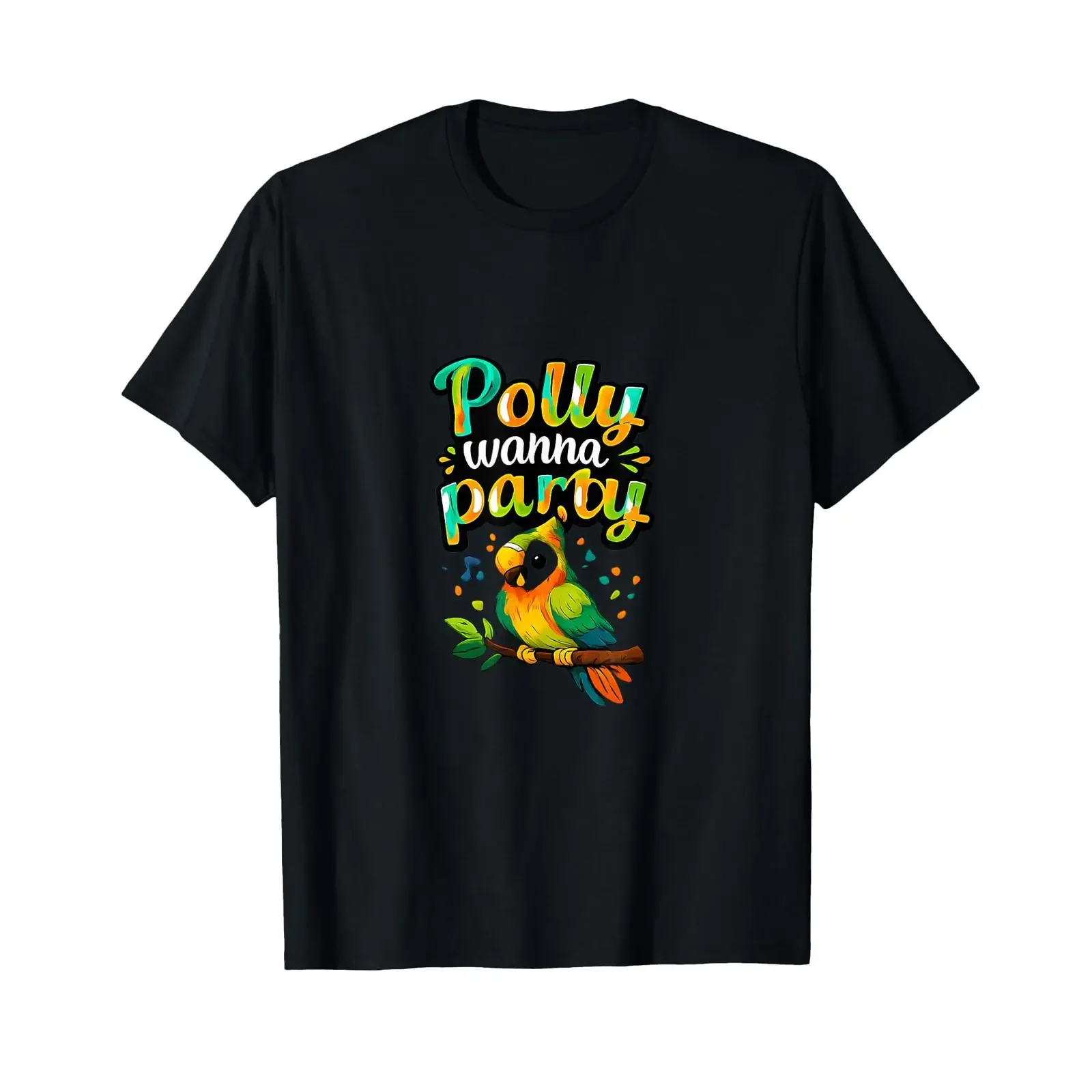 Polly Wanna Party Parrot Pun Cute Wildlife T Shirt vintage Washed Stretched Breathable Stylish Versatile designer clothes