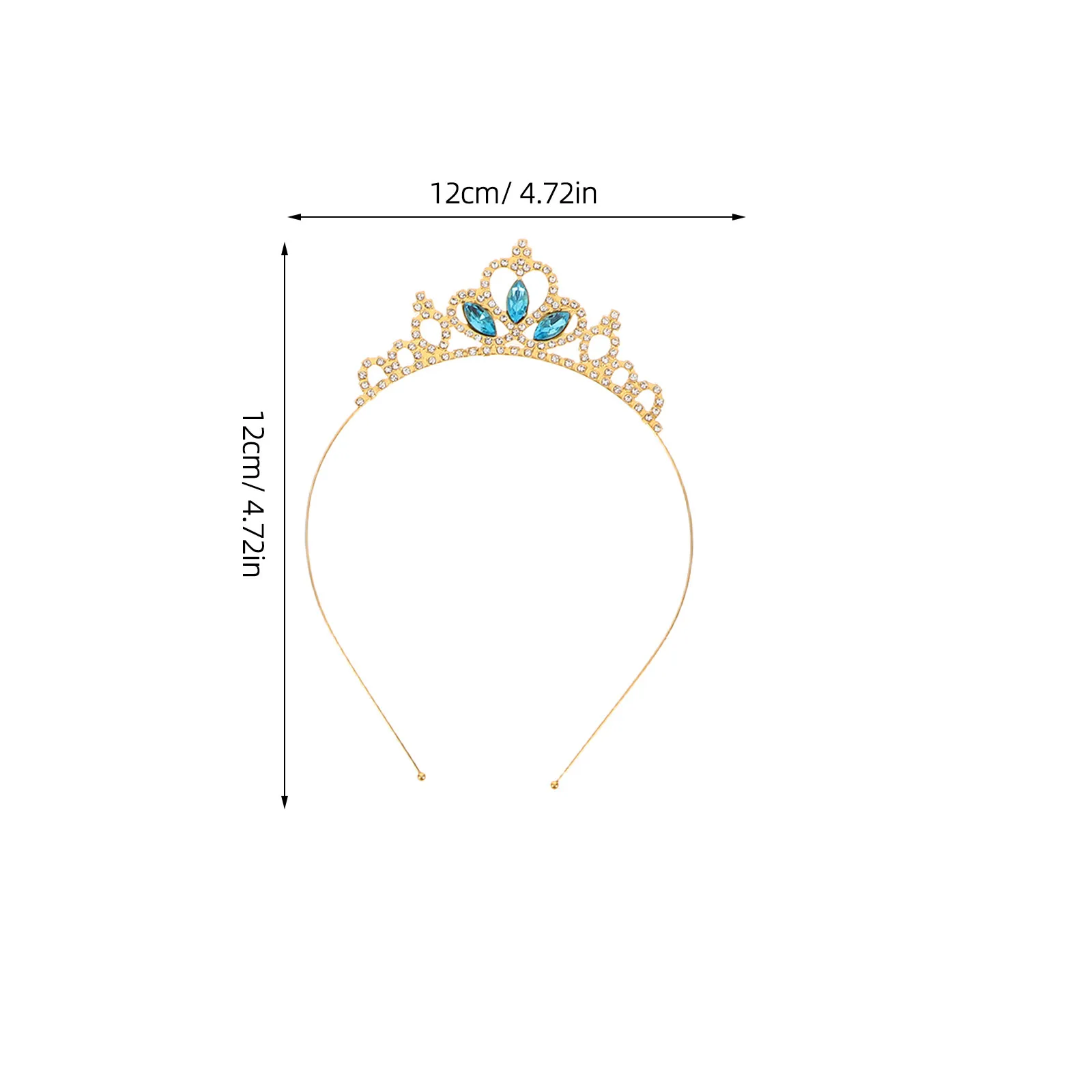 5Pcs Kids Princess Crown Hairbands Delicate Ironwork Birthday Party Headwear Little Girl Rhinestone Tiara Headbands for Dress-Up - view 2