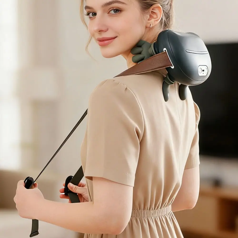 Kneading Technology Bionic Finger Massager USB Rechargeable Wireless Trapezius Massager Heating Compress Multi-functional