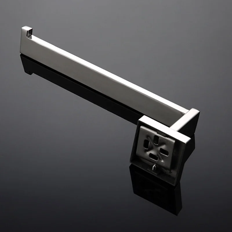 Square Stainless Steel Chrome Bathroom Hardware Set - Includes Towel Rack Towel Bar Tissue Holder Robe Hook for Bath Decor