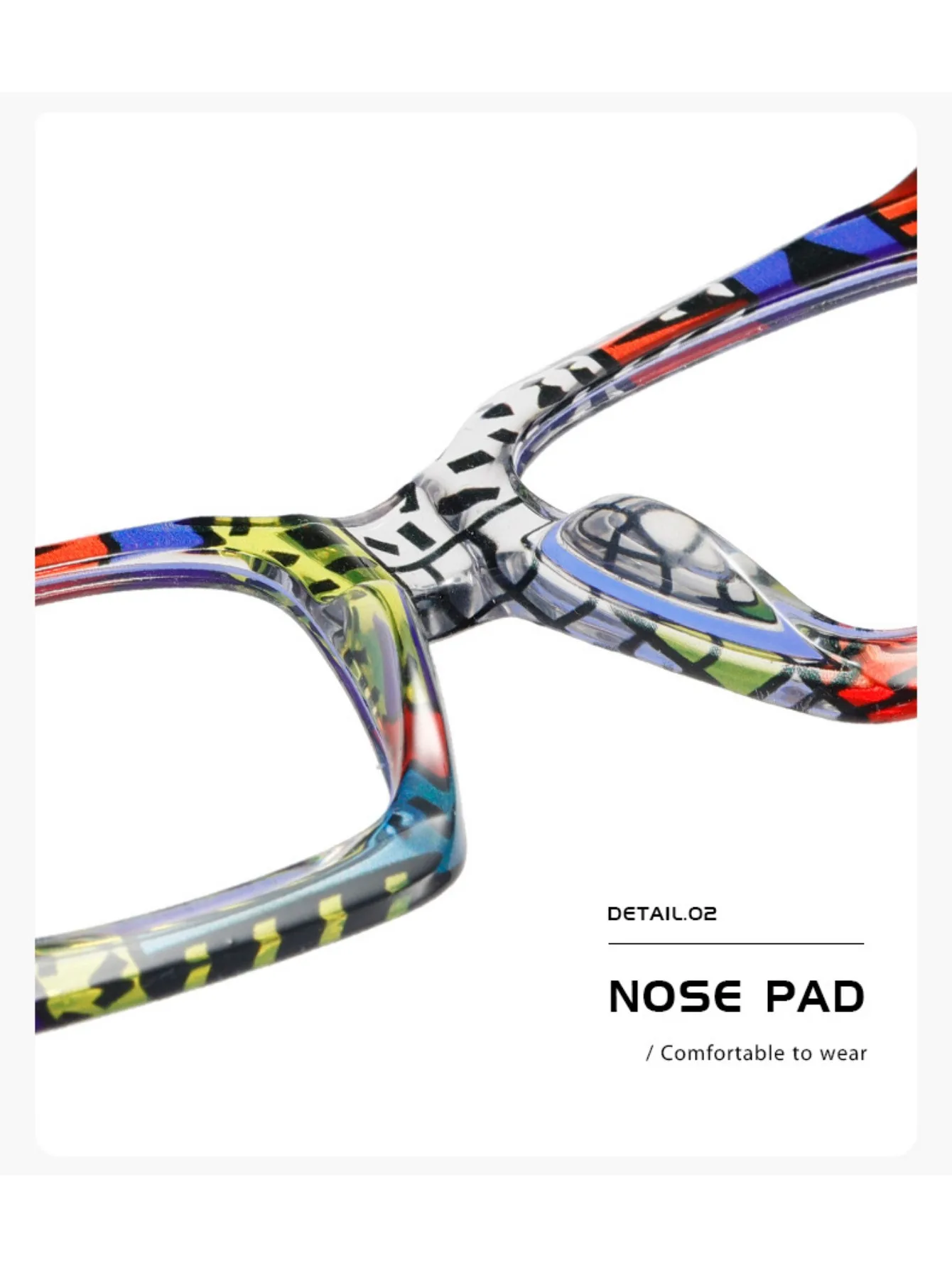 Modische, bunte Streifen-Übergröße-Brille, stilvolle Markendesign-Brille, personalisiertes quadratisches Dekor, schicker Rahmen für Damen – Detail 8