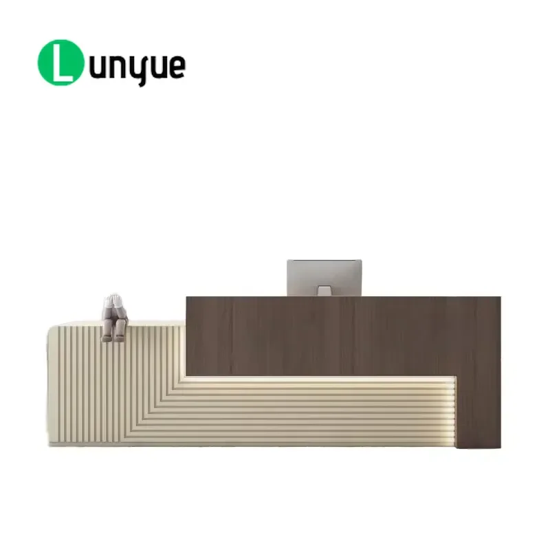 Modern Luxury LED Lighting Reception Desk for Office Front Desk Area Stylish Design High Quality Furniture