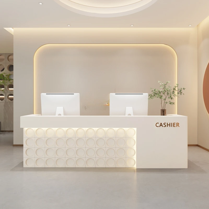 

Cash Register Counter Luxury Furniture Receptionist Front Desk Modern Reception Beauty Salon Small Checkout Cosmetics Shop Help